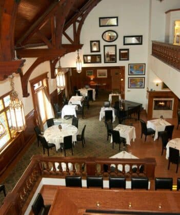 view from above dining room