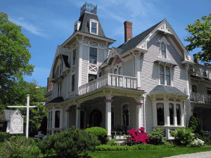Outside view of The Painted Lady Victorian home