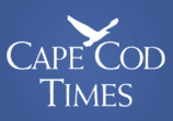 Logo of Cape Cod Times on a blue background.